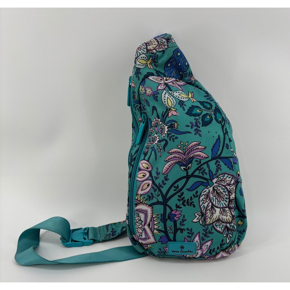Vera Bradley Peacock Garden Lighten Up LG Essential Sling Backpack